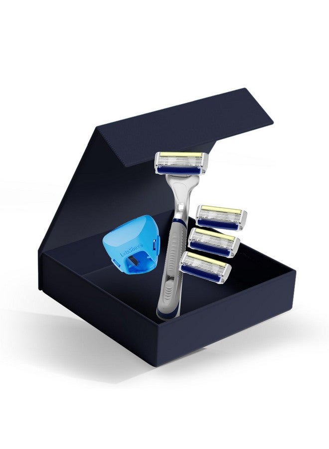 LetsShave Pro 6 Plus Lite Razor Value Set For Men, 1 Handle + 4 Blades & Razor Cap (Pack Of 6), Razor For Men, Face & Head Shaving Kit - Image 1