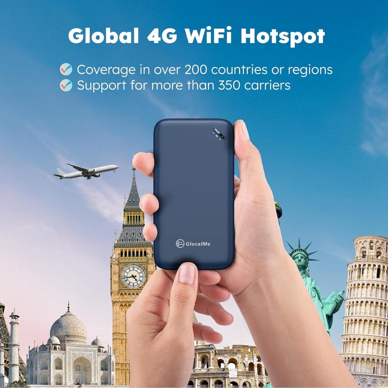 GlocalMe جهاز نقطة اتصال محمول 4G للسفر (أزرق UPP) - Image 1