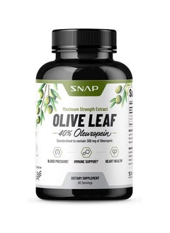 SNAP SUPPLEMENTS Olive Leaf 40% olewropein Standardized To Contain 300mg Of Oleuropein, Optimize Blood Flow, Immune Support, Heart Health Dietary Supplement - 60 Servings  - Image 1