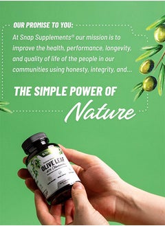 SNAP SUPPLEMENTS Olive Leaf 40% olewropein Standardized To Contain 300mg Of Oleuropein, Optimize Blood Flow, Immune Support, Heart Health Dietary Supplement - 60 Servings  - Image 4