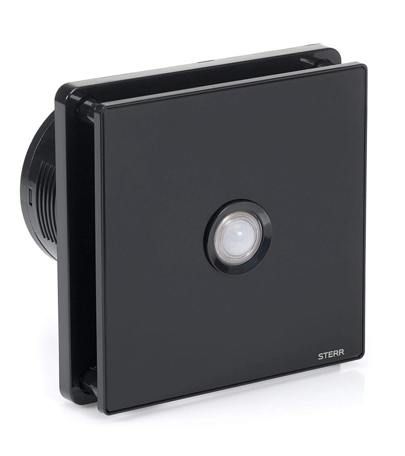STERR Black Extractor Fan Bathroom 100 mm with PIR Inline Extractor Fan - Extractor Fan - Bathroom Fan Extractor - Bathroom Fan - Image 1