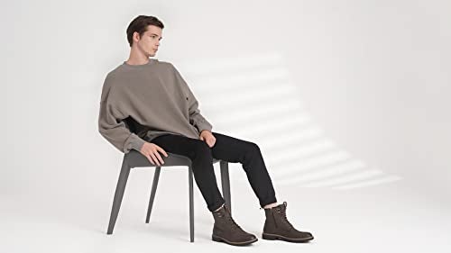 Vostey Mens Boots Motorcycle Casual Boots for Men Zipper Fashion Chukka Boots Mens(BMY8033A Darkbrown 09) - Image 2