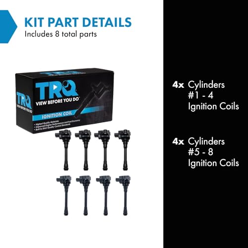 TRQ Ignition Coil Set Compatible with 2016-2020 Nissan NV2500 2016-2019 NV3500 2017-2020 TITAN TITAN XD - Image 2