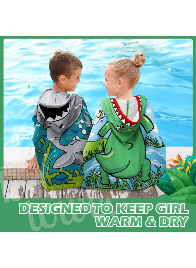 Chumia 3 Pack Kids Hooded Beach Poncho Towels Toddler Swim Pool Bath Towels with Hood Thicker Cotton Absorbent Cover up for Boys Girls Baby(47 x 24 Inch,Shark, Astronaut) - Image 5