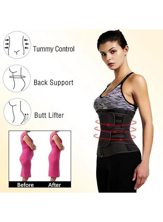 general Women's sports neoprene heat burst sweat tunic shapewear double belt corset waist trainer - Image 4