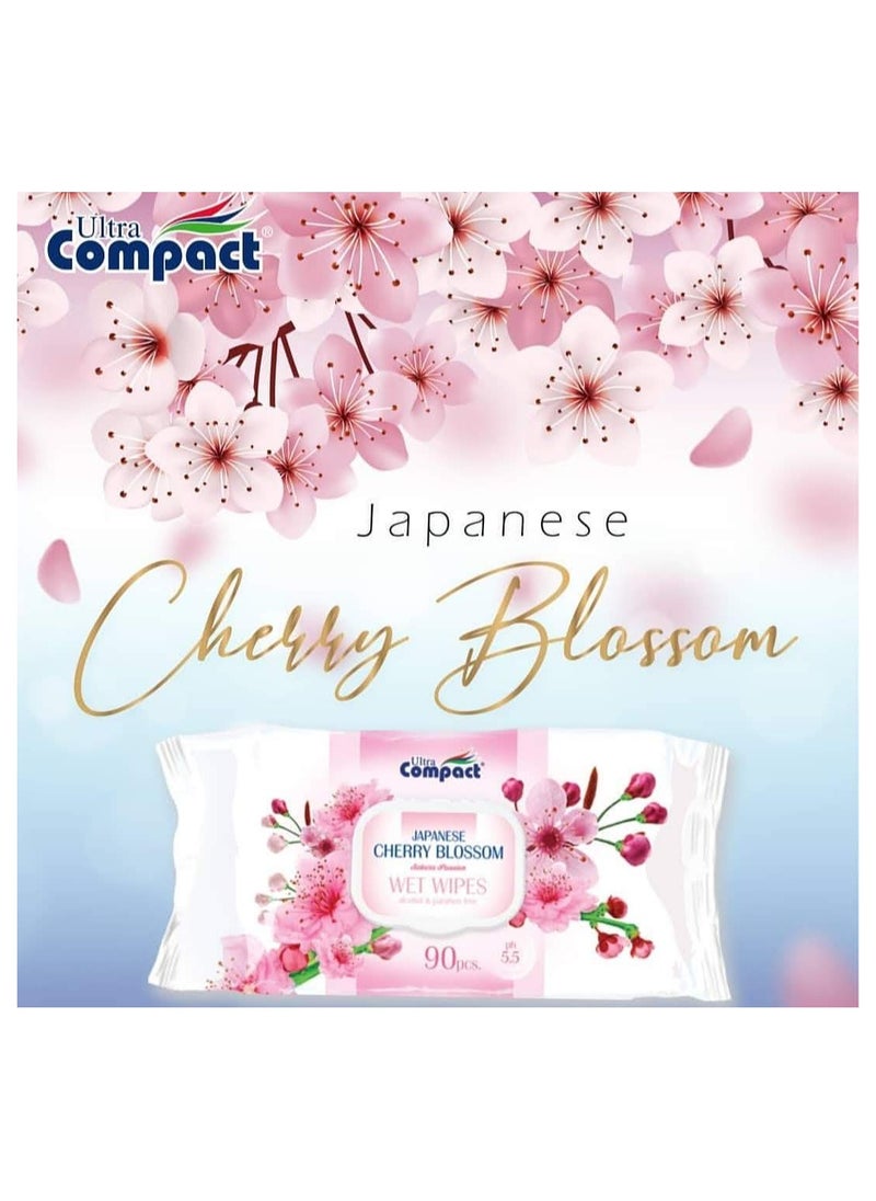 Ultra Compact Cherry Blossom Scented Wet Wipes, 90 Wipes  - Image 4