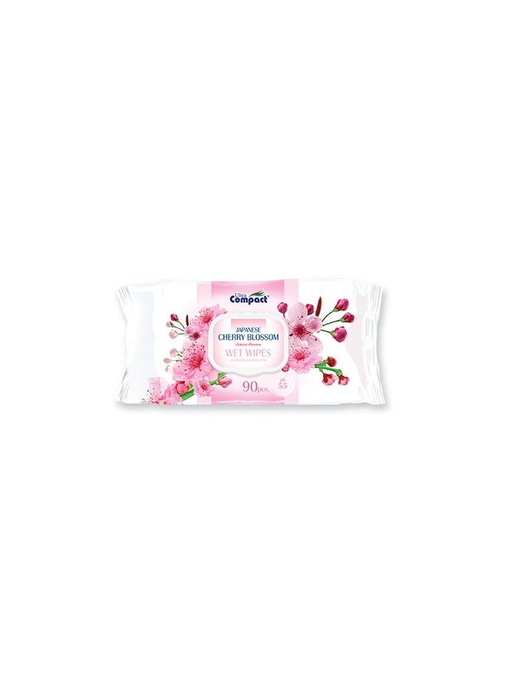 Ultra Compact Cherry Blossom Scented Wet Wipes, 90 Wipes  - Image 2