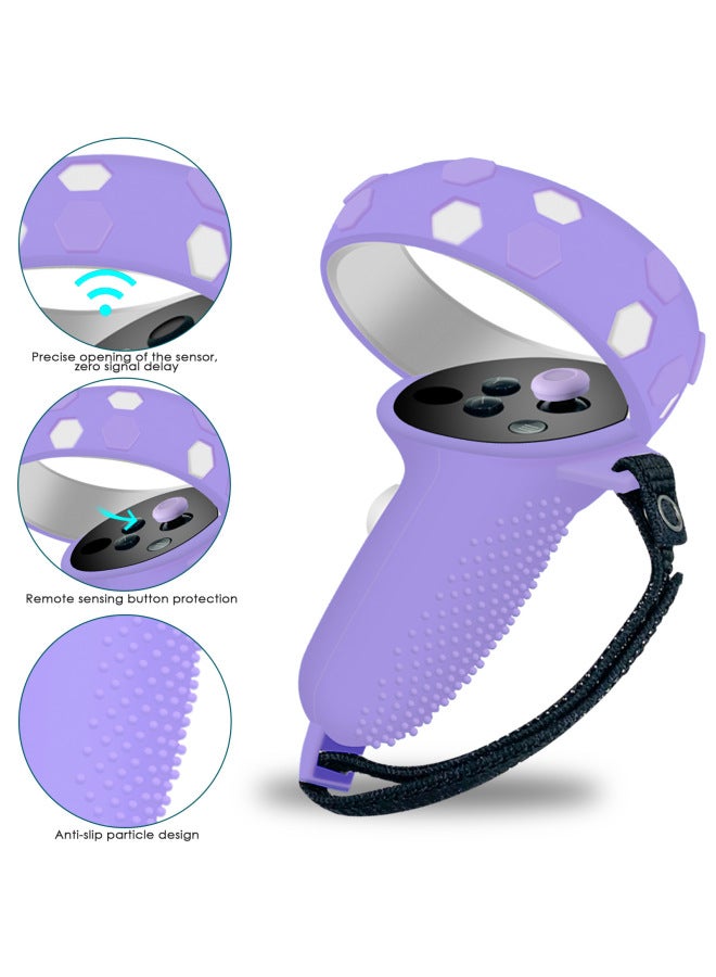 Anti-slip Silicone Cover For Oculus Quest2 Vr Handle Second Generation Vr Controller Protective Shell Gamepad Grip Cover-Model:Quest2 Handle Cover All-inclusive High-quality Black + Rocker Cap - Image 4