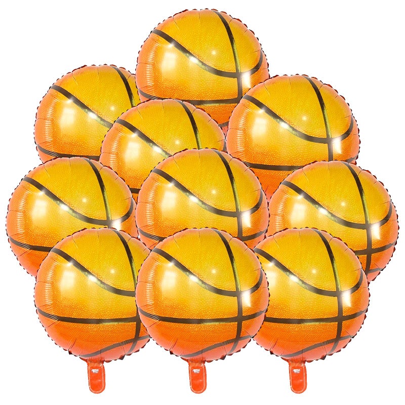 BIEUFBJI 18 Inch Basketball Balloons Aluminum Foil Balloon Sport Party Basketball Theme Birthday Party Supplies Decor 10 PCS - Image 2