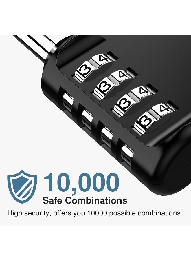 Puroma 4 Pack Combination Lock for Locker 4 Digit Outdoor Waterproof Padlock for School, Gym, Sports, Fence, Toolbox, Gate, Case, Outdoor, Hasp Storage, Cabinets (Black) - Image 2