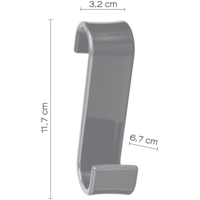 RADIATOR HOOK, THERMOPLASTIC RESIN, GREY, 6.7 X 3.2 X 11.7 CM - Image 3