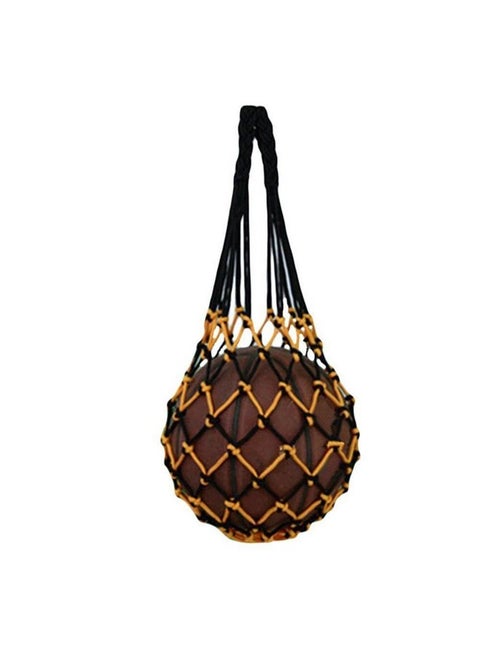Mall Football Accessories Basketball Mesh Net Bag Single Ball Carrier For Volleyball Soccer Basketball (Black Yellow)