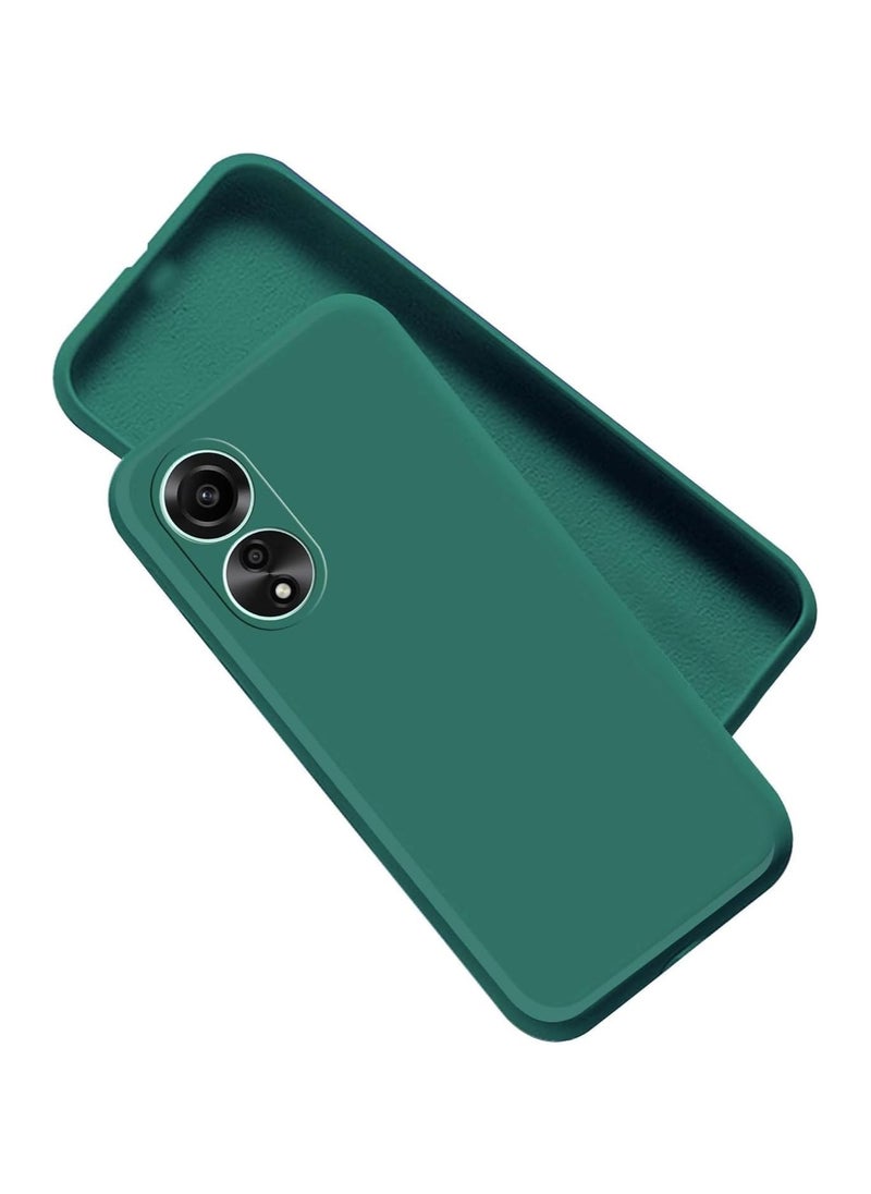 Generic جراب لهاتف Oppo A78 4G جراب مطاطي ممتص للصدمات من الجل السائل مع بطانة ناعمة من الألياف الدقيقة، غطاء واقٍ رفيع صلب مقاوم للصدمات لهاتف Oppo A78 4G، أخضر  - Image 1