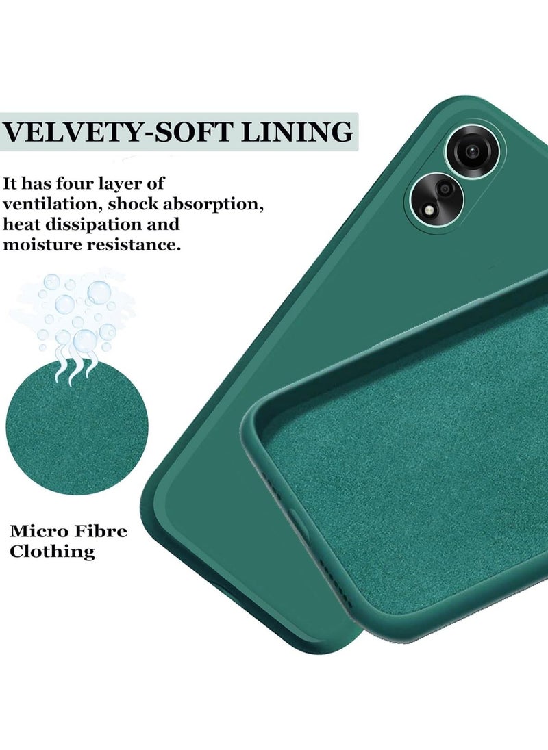 Generic جراب لهاتف Oppo A78 4G جراب مطاطي ممتص للصدمات من الجل السائل مع بطانة ناعمة من الألياف الدقيقة، غطاء واقٍ رفيع صلب مقاوم للصدمات لهاتف Oppo A78 4G، أخضر  - Image 2