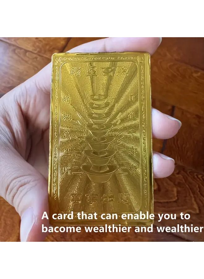 2pcs Golden Metal Wealth Amulet Cards God Of Wealth Blessing Charm For Protection - Image 4