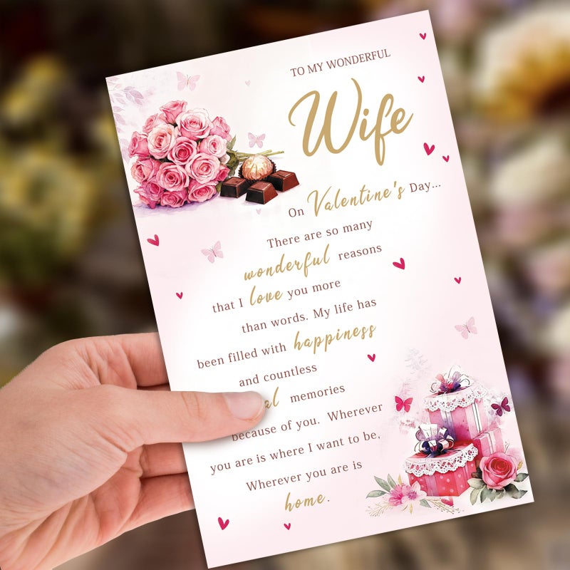 HEJOYN Valentines Day Card for Wife, Valentine's Day Cards Gifts for Wife from Husband - Image 4