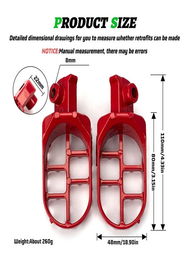 XINGWU Dirt Bike Footrest,Aluminium Footpegs Pedals,for XR50R PW50 CRF70 TW200 KLX110 CRF50 50cc 70cc 90cc 110cc 125cc TaoTao Motorcycle Part - Image 2