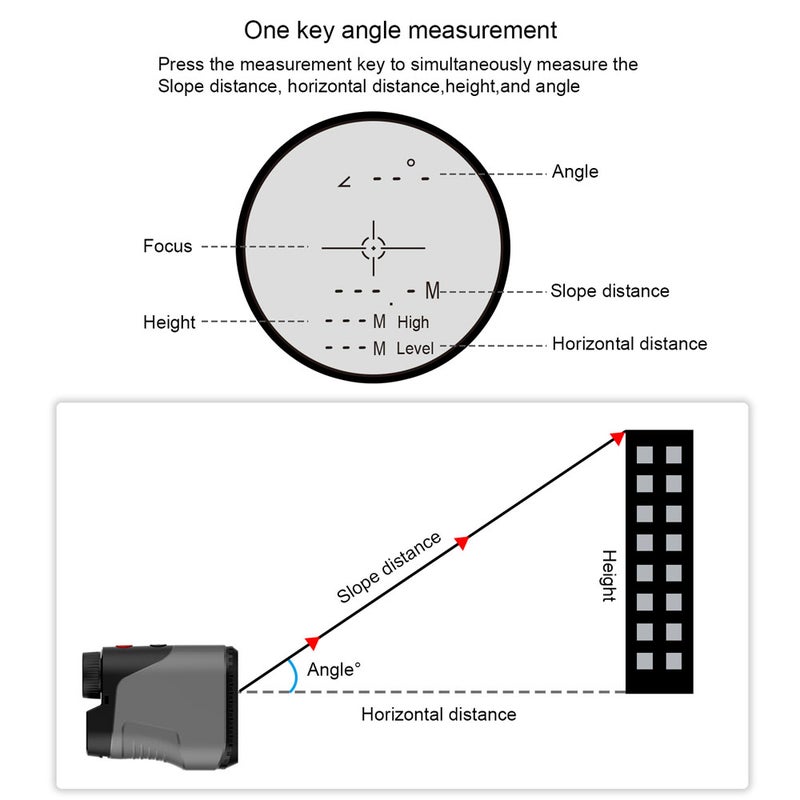 Multifunction Rangefinder Meter Outdoor Golfs Telescopes Digital Monocular Range-Finder Angle Speed Height Measuring Tool with LCD Display - Image 4