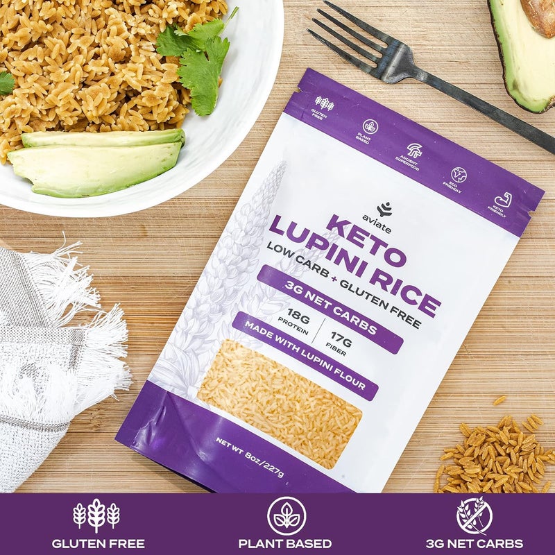 Aviate Keto Lupini Rice - Low Carb, Gluten-Free, High Protein Vegan Rice Alternative (8oz) - Image 5