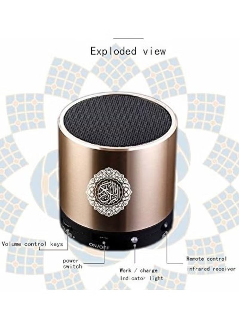 Equantu Quran Speaker, SQ200 Remote Control Bluetooth Quran Speaker,Portable Bluetooth Wireless Quran Speaker MP3 Player 8GB TF FM Quran Quran Translator USB Rechargeable Speaker Makkah hajj Gifts - Image 3
