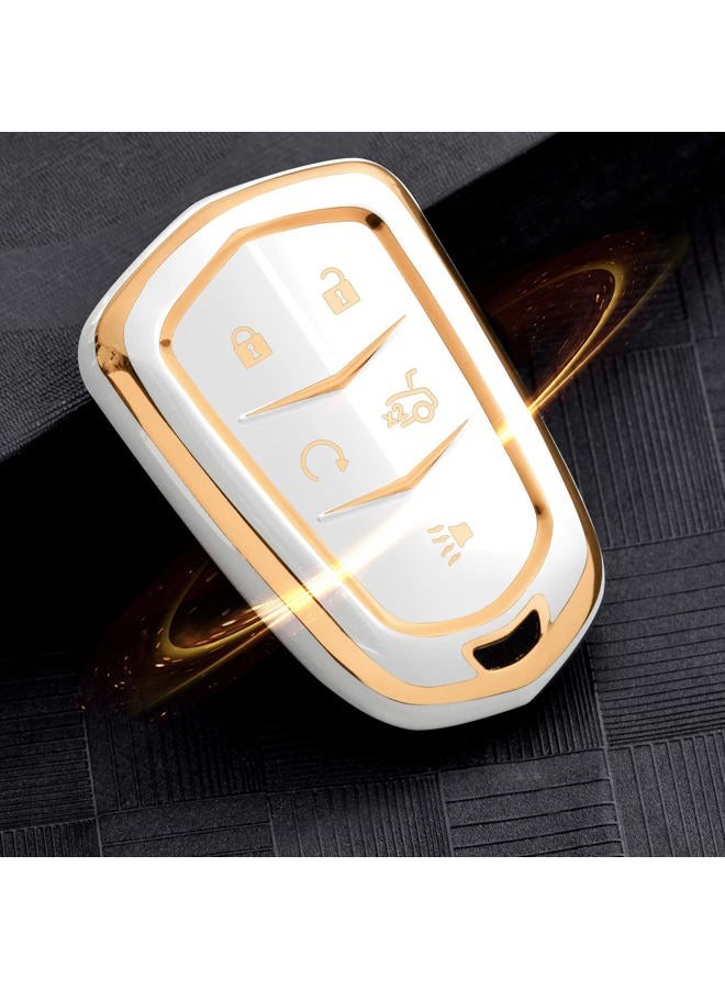 ELOHEI Fob Key Case for Cadillac, Fob Key Case for 2015-2019 Cadillac Escalade CTS SRX Xt5 ATS STS Ct6 5 Buttons Premium Soft TPU 361 Degree Full Protection - Image 3
