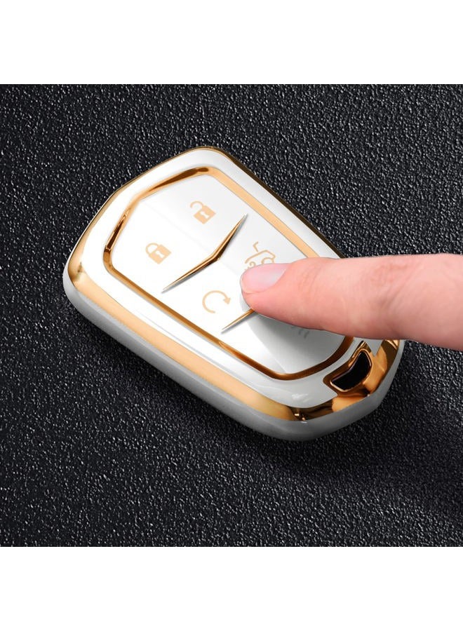 ELOHEI Fob Key Case for Cadillac, Fob Key Case for 2015-2019 Cadillac Escalade CTS SRX Xt5 ATS STS Ct6 5 Buttons Premium Soft TPU 361 Degree Full Protection - Image 2