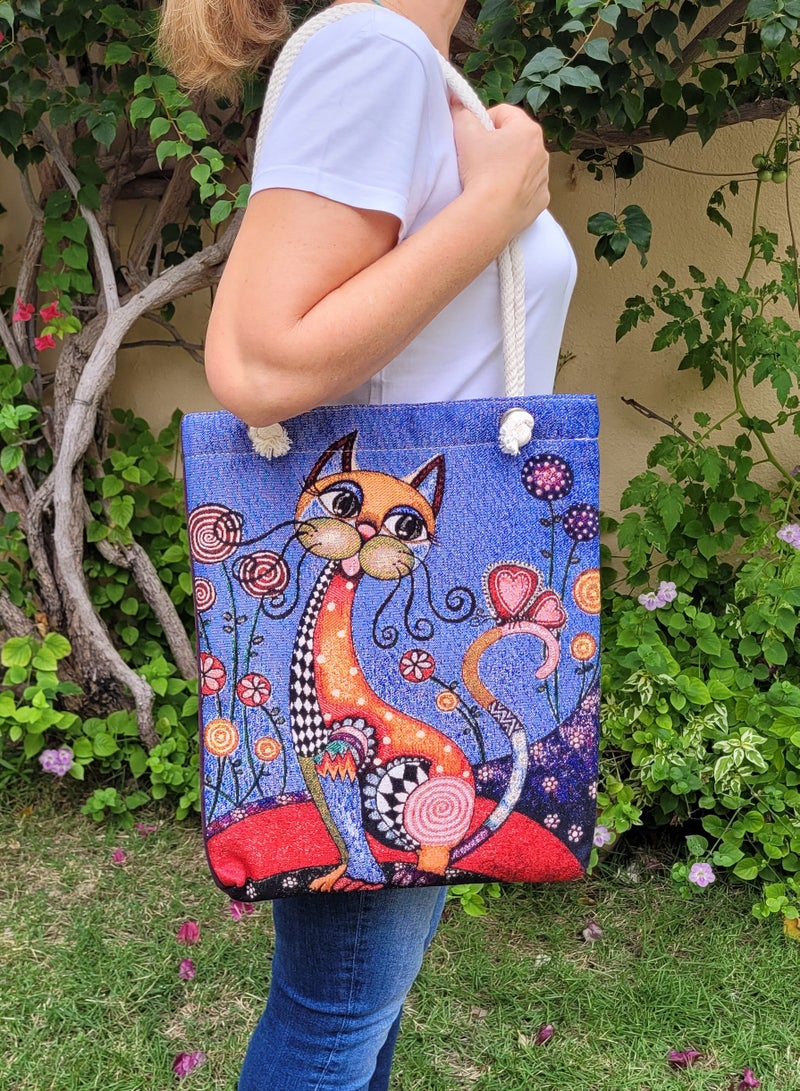 Alwan حقيبة توت مع قطة - Image 3