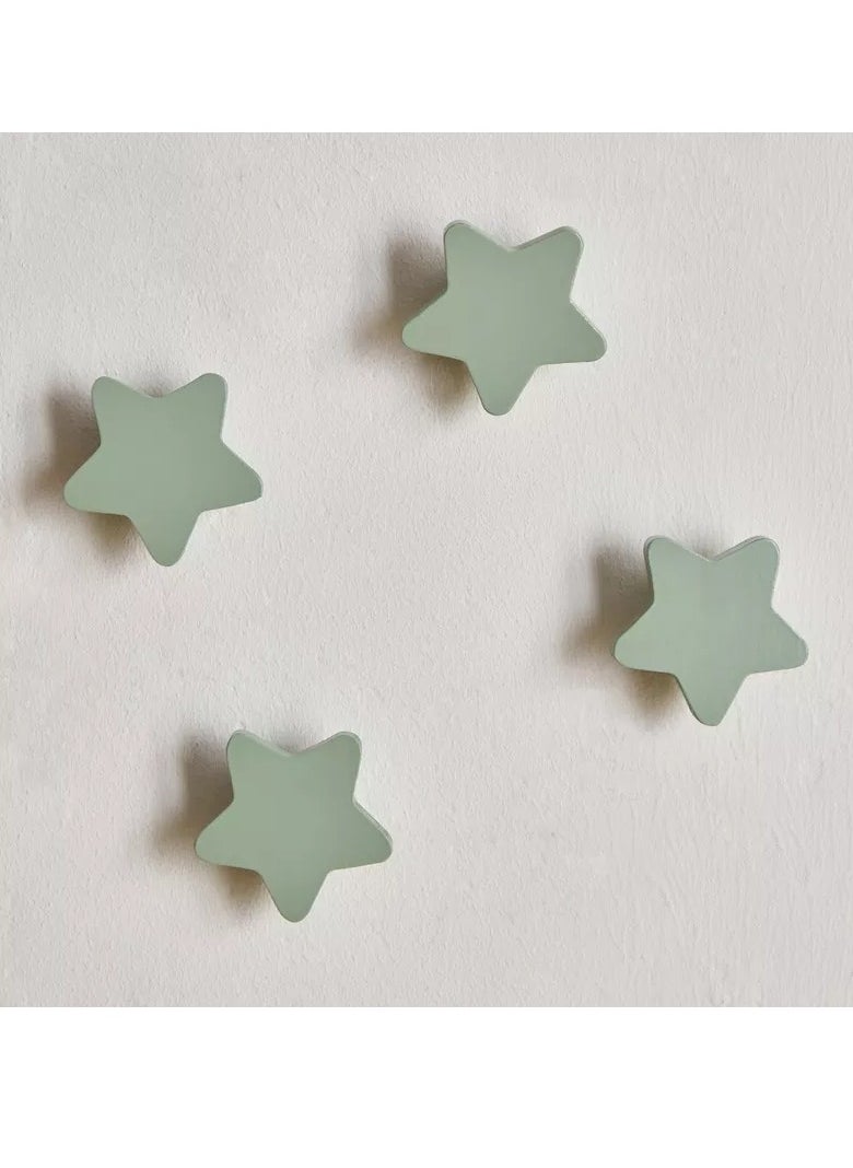 Home Box Star Shaped 4 Piece Wooden Wall Hook Set 6x3x6 cm  - Image 2