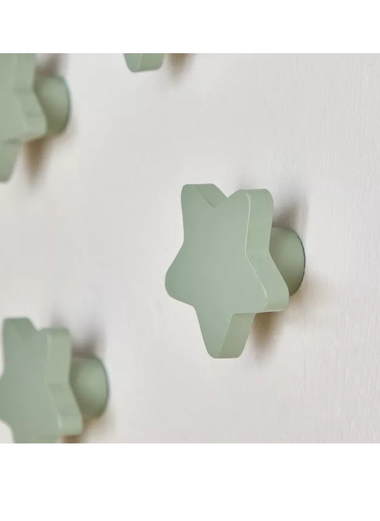Home Box Star Shaped 4 Piece Wooden Wall Hook Set 6x3x6 cm  - Image 3