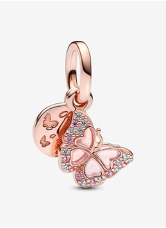 Pink butterfly monology double hanging