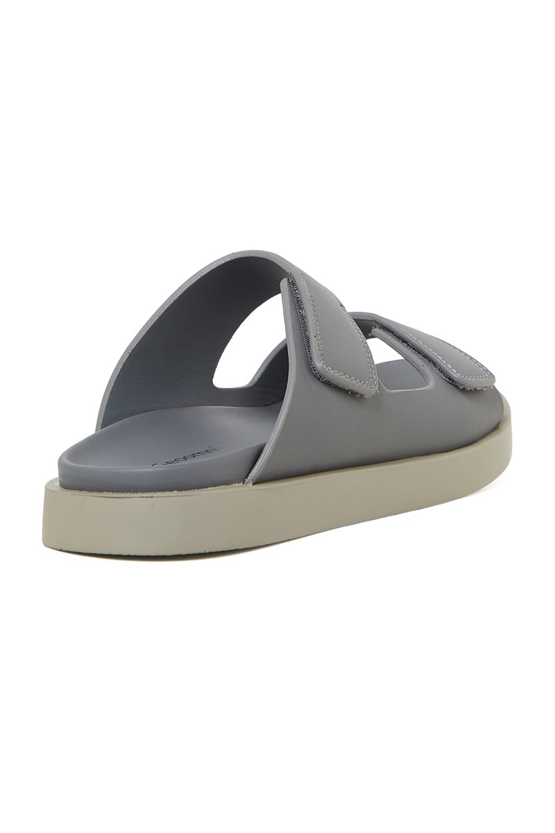 GEOOMNII Arabic Sandals for Mens – GREY Sandals with Slip On | Comfortable PU Upper & TPR Sole - Image 3
