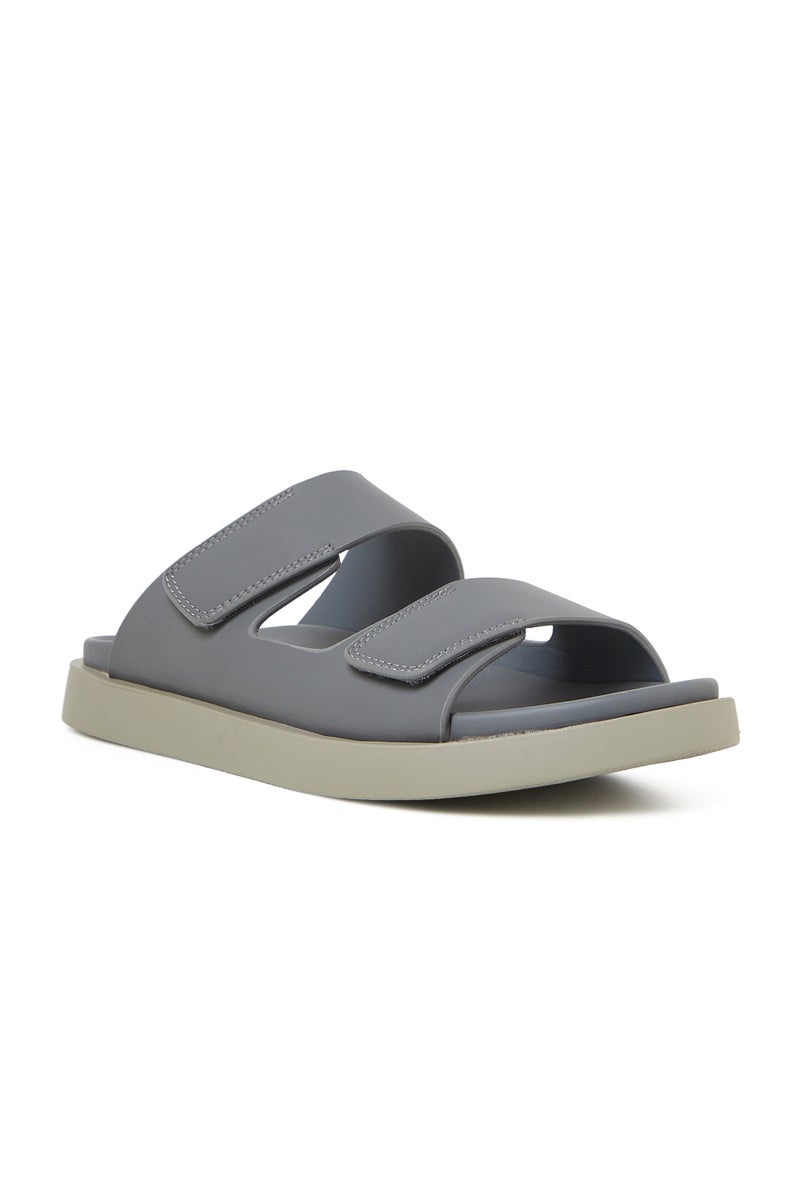 GEOOMNII Arabic Sandals for Mens – GREY Sandals with Slip On | Comfortable PU Upper & TPR Sole - Image 1