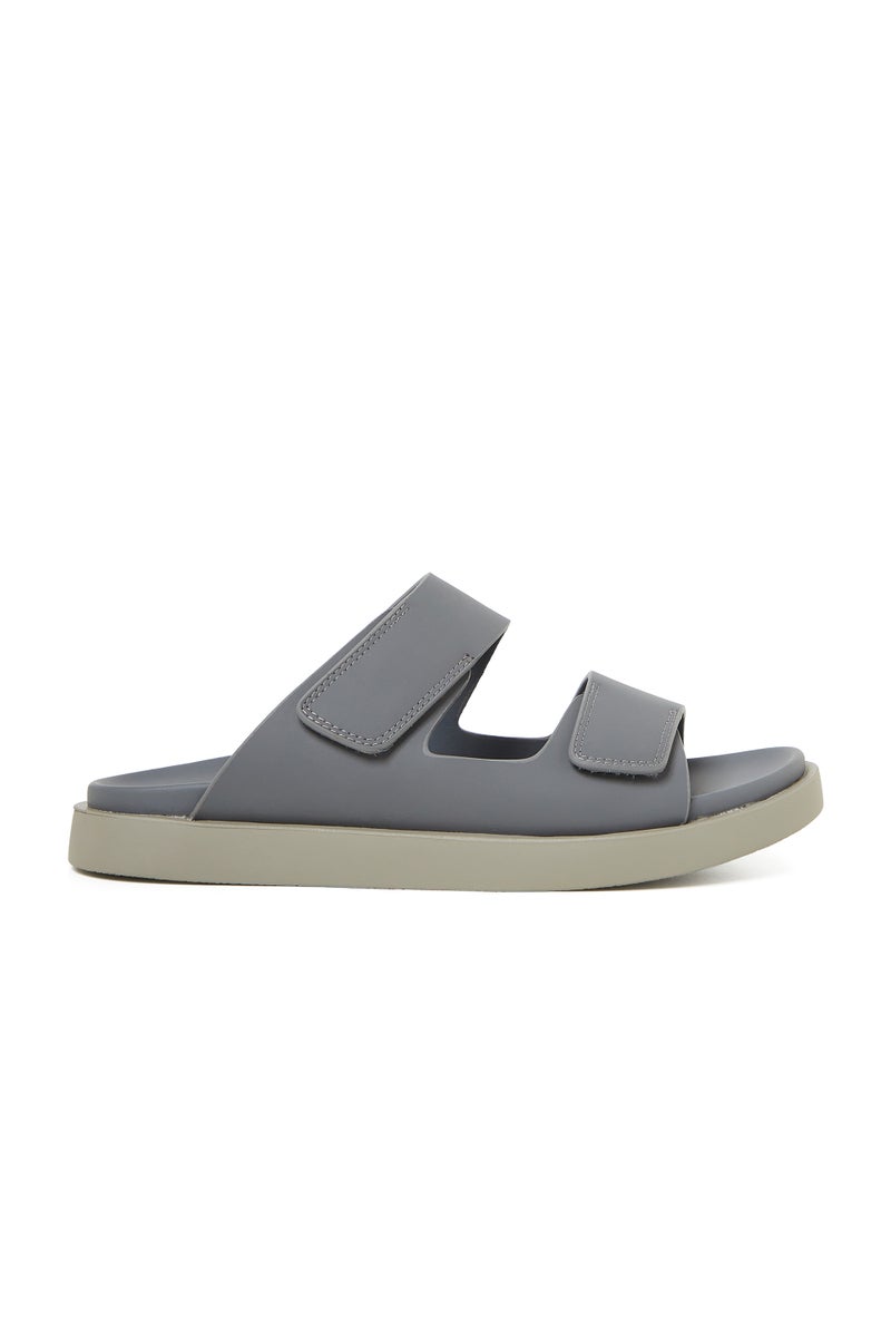 GEOOMNII Arabic Sandals for Mens – GREY Sandals with Slip On | Comfortable PU Upper & TPR Sole - Image 2