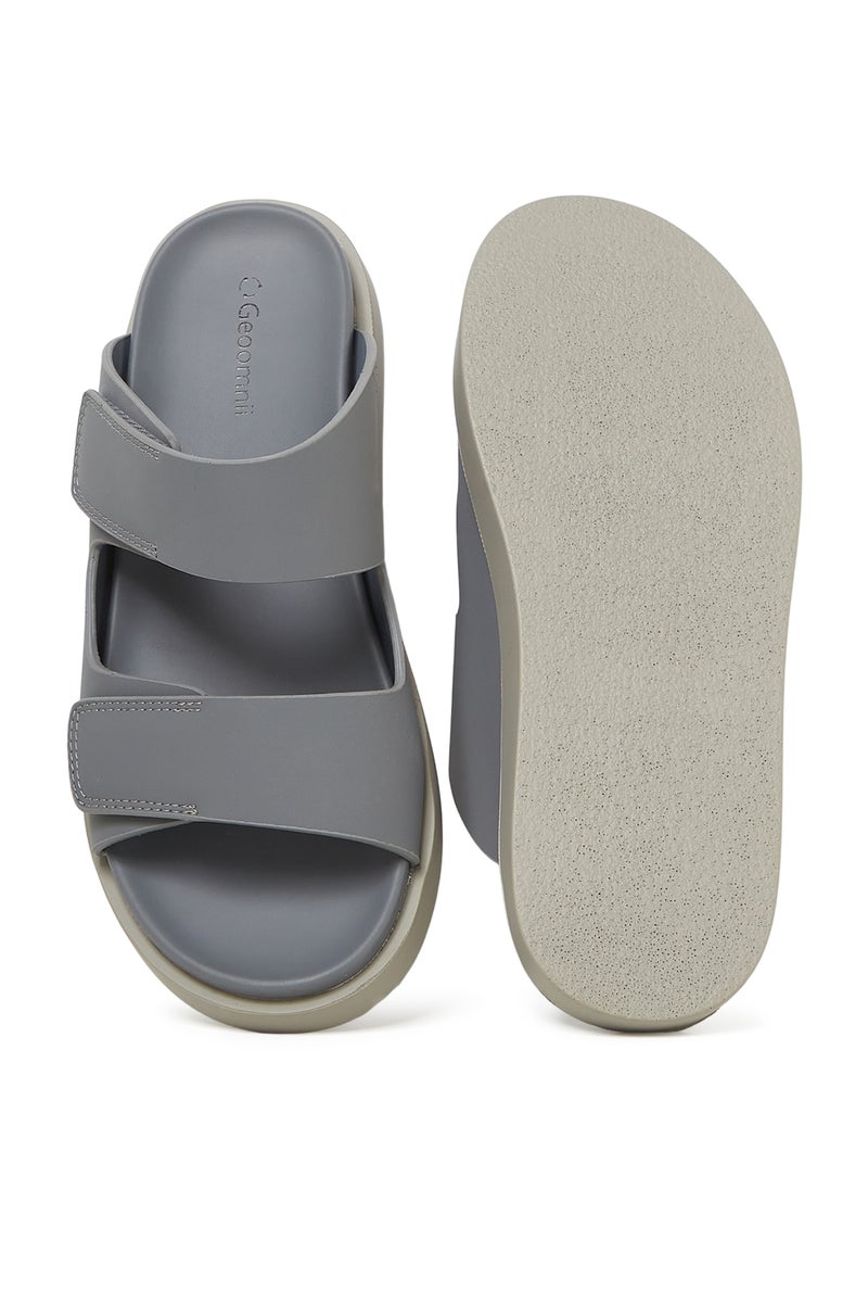GEOOMNII Arabic Sandals for Mens – GREY Sandals with Slip On | Comfortable PU Upper & TPR Sole - Image 5