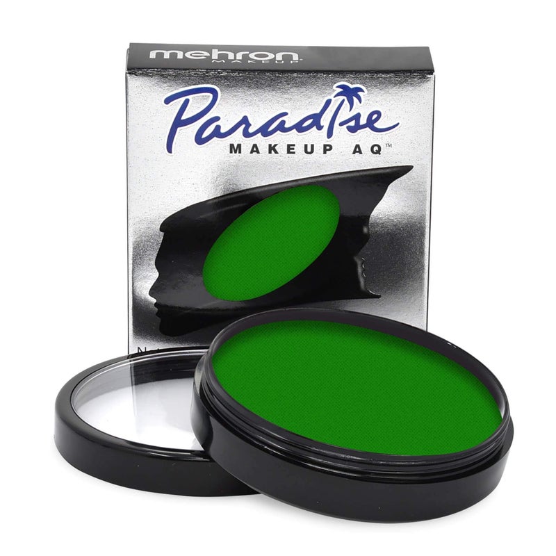 Mehron Makeup Paradise Makeup AQ Pro Size | Stage & Screen Performance, Face & Body Painting, Beauty, Cosplay, and Halloween | Water Activated Face Paint, Body Paint 1.4 oz (40 g) - Amazon Green - Image 1