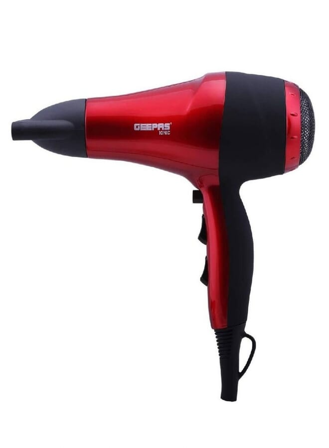 GEEPAS Hair Dryer 2Spd-3Heat Coolshot Ionic 2000W Red - Image 1