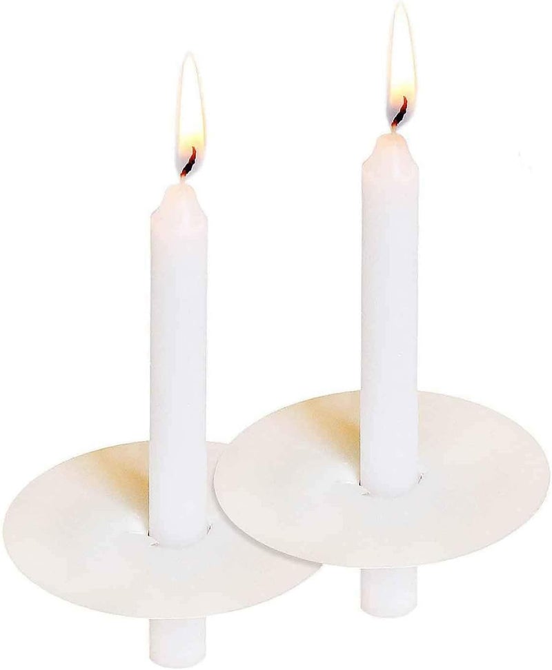 HELLY 200 White Church Candles with Drip Protectors for Devotional Candlelight Vigil Service, Box of 200 Candles, Unscented White 5" H X 1/2" D, No Smoke - Image 1
