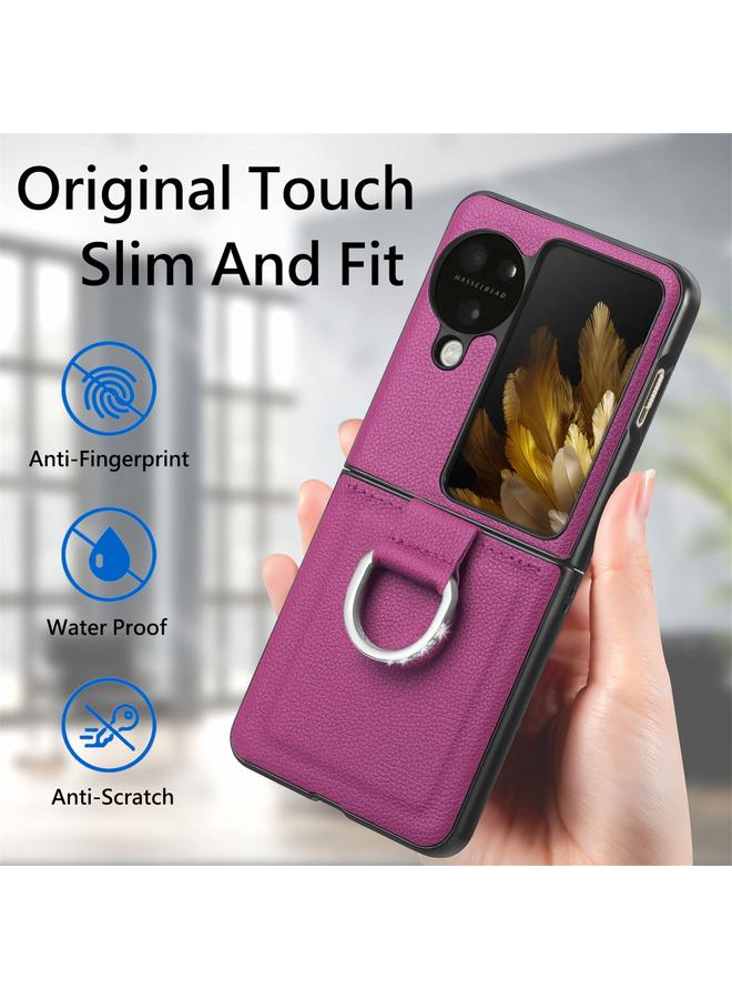 اس-توب جراب لهاتف OPPO Find N3، جراب هاتف قلاب من الليتشي PU مرصع بالألماس - Image 4