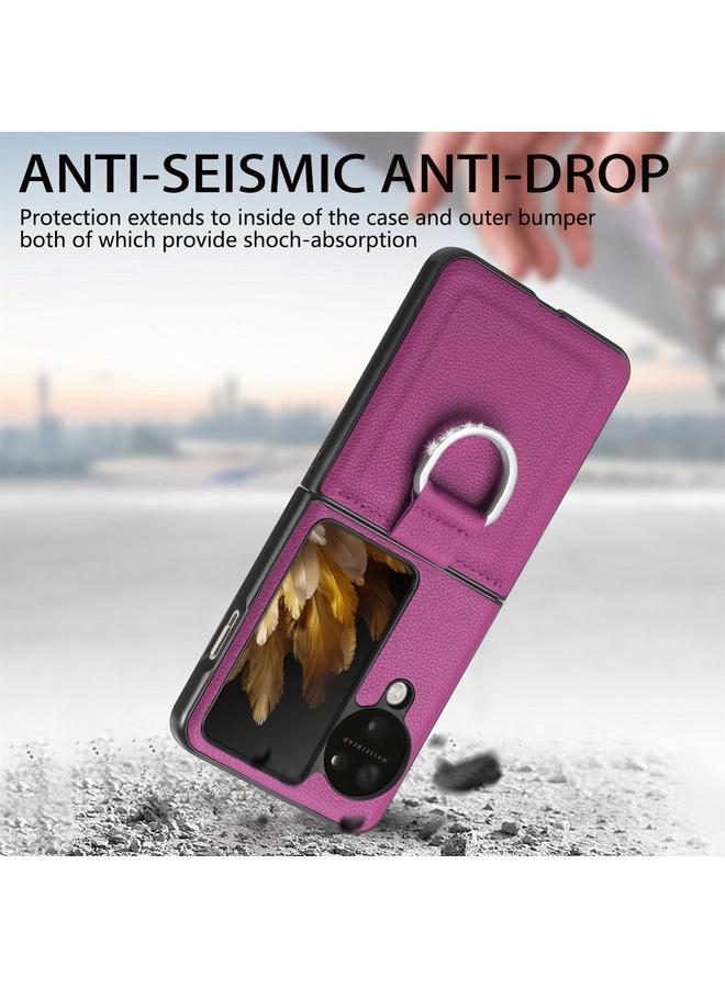 اس-توب جراب لهاتف OPPO Find N3، جراب هاتف قلاب من الليتشي PU مرصع بالألماس - Image 2