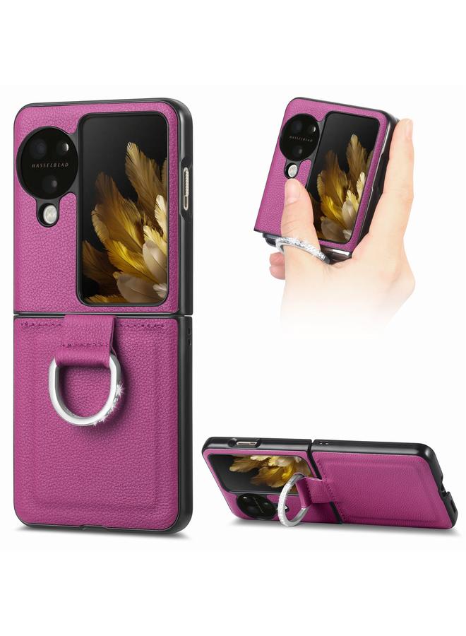 اس-توب جراب لهاتف OPPO Find N3، جراب هاتف قلاب من الليتشي PU مرصع بالألماس - Image 1