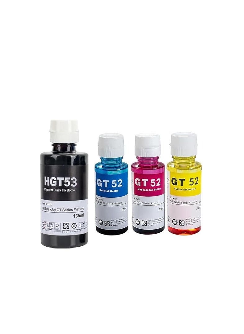Terabyte Ink Refill Kit GT52 Compatible With HP Printer DeskJet Smart GT Tank Ink (4-Packs)  - Image 1