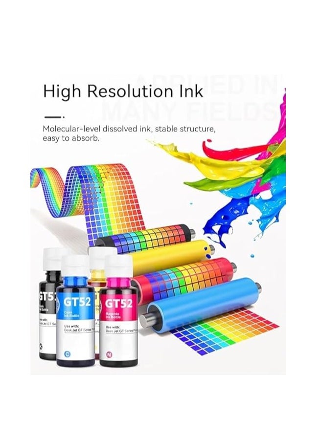 Terabyte Ink Refill Kit GT52 Compatible With HP Printer DeskJet Smart GT Tank Ink (4-Packs)  - Image 2