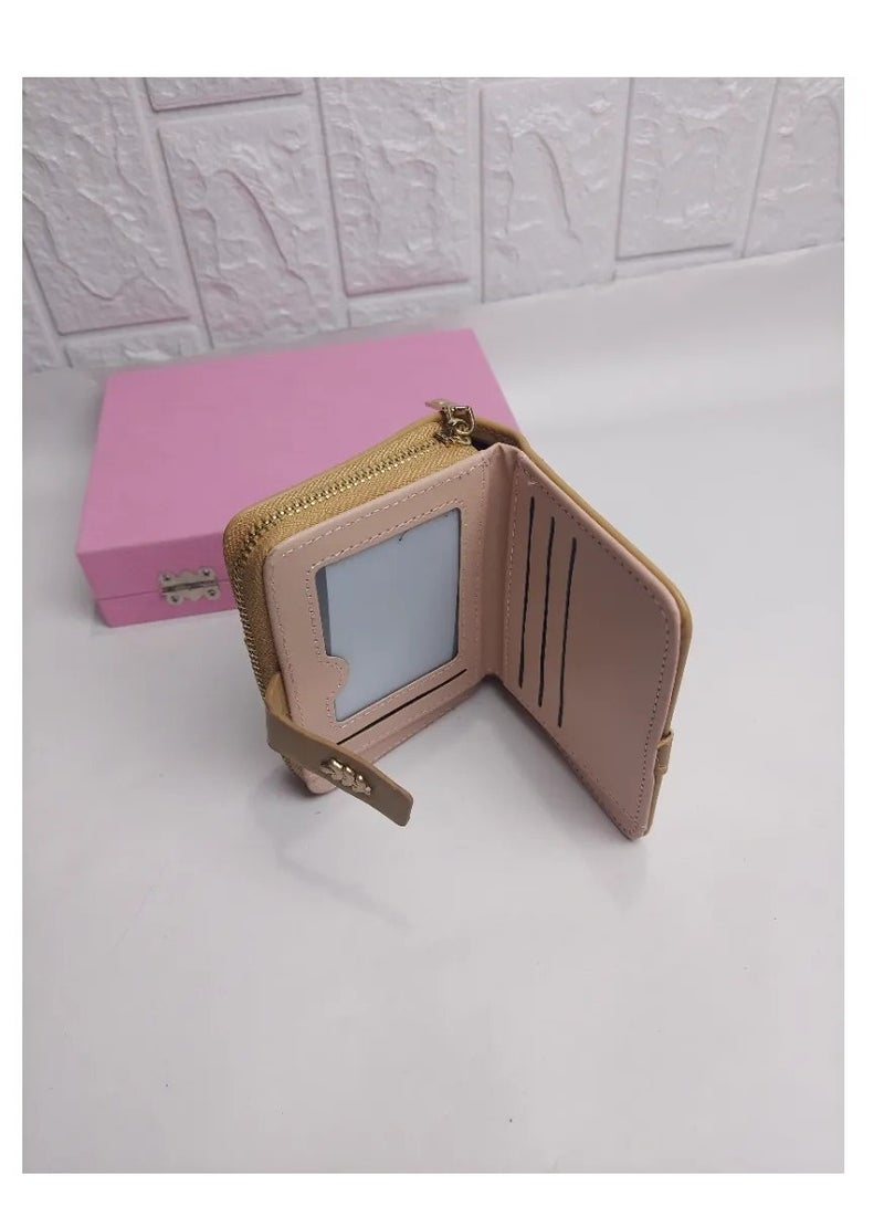 محفظة نسائية جلدية عالية الجودة باللون البني - Image 3