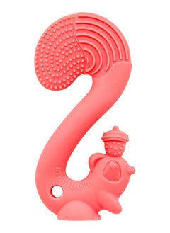 Mombella Squirrel Teether Toy | BPA-Free Silicone | Soft & Safe Baby Teething Toy | Fun Acorn Design | Dishwasher & Freezer Safe | 3M+ | Product Dimensions: L 9 x W 6 x H 14 cm  - Image 1