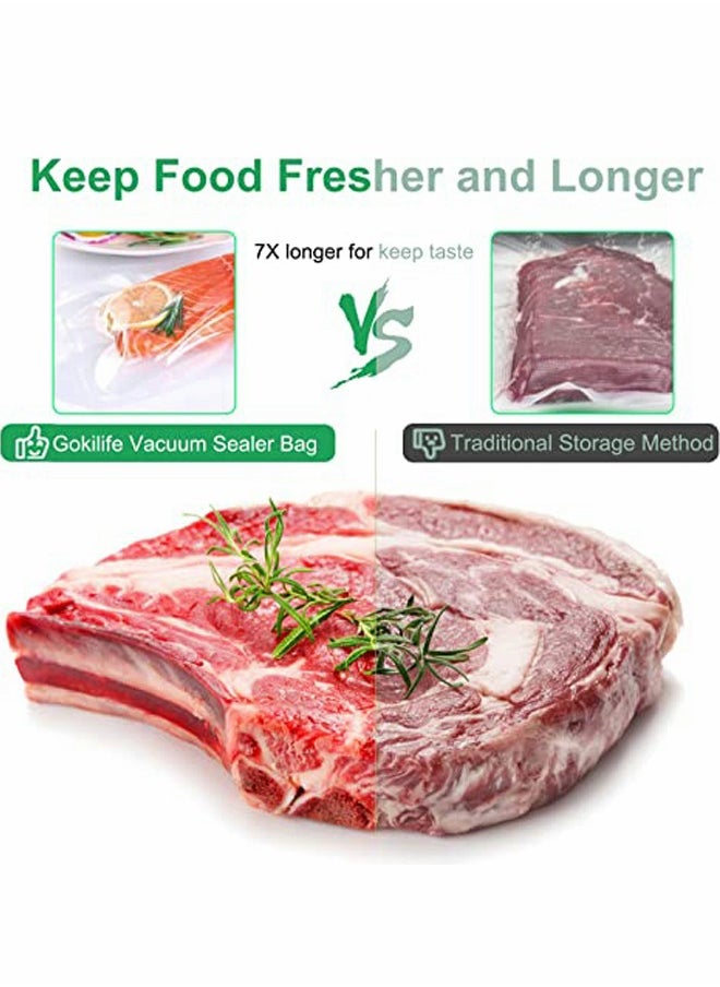 SYOSI Vacuum Sealer Bags Rolls - 8" x 16' 3 Pack-Compatible with Food Saver Seal a Meal , Heavy Duty BPA Free Commercial Fresh Bag, Cut to Size for Vac Storage, Meal Prep or Sous Vide  - Image 3