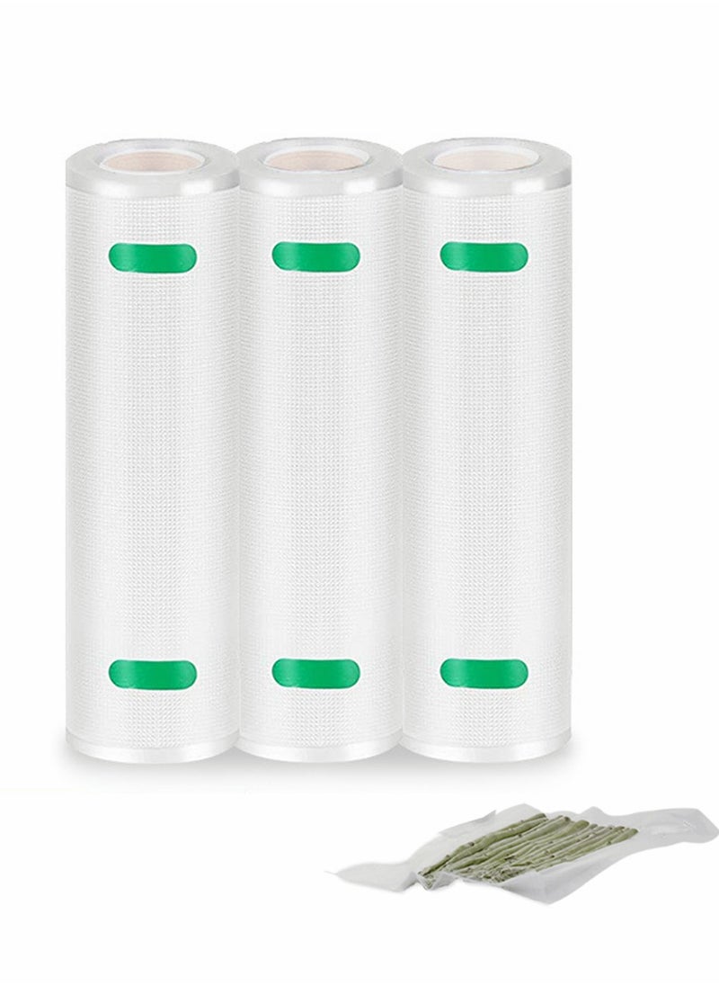 SYOSI Vacuum Sealer Bags Rolls - 8" x 16' 3 Pack-Compatible with Food Saver Seal a Meal , Heavy Duty BPA Free Commercial Fresh Bag, Cut to Size for Vac Storage, Meal Prep or Sous Vide  - Image 1