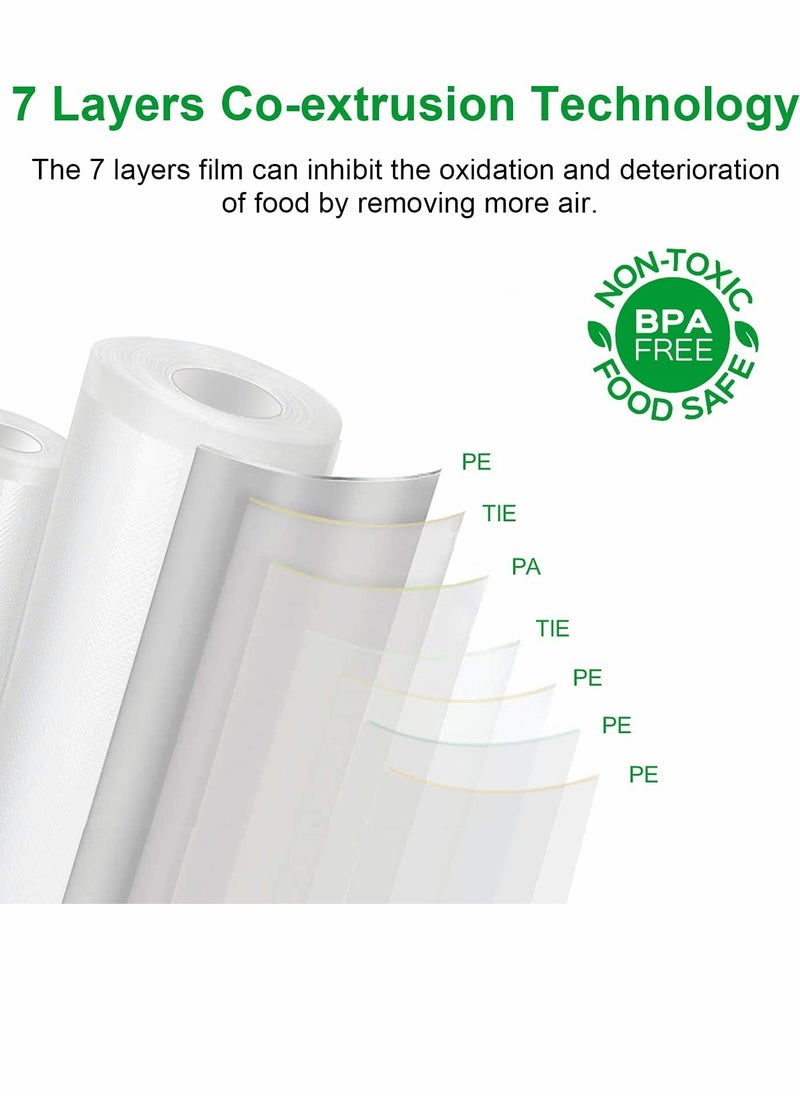 SYOSI Vacuum Sealer Bags Rolls - 8" x 16' 3 Pack-Compatible with Food Saver Seal a Meal , Heavy Duty BPA Free Commercial Fresh Bag, Cut to Size for Vac Storage, Meal Prep or Sous Vide  - Image 5