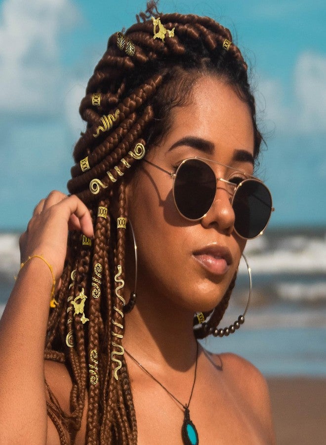 Fscwlmon 32pcs Butterfly Hair Jewelry for Women Men Multi Style Loc Dreadlock Accessories Set Adjustable Metal Hair Cuff for Women Braids Snake Octopus Clips Beard Beads Halloween Decoration Gift GJ - Image 4
