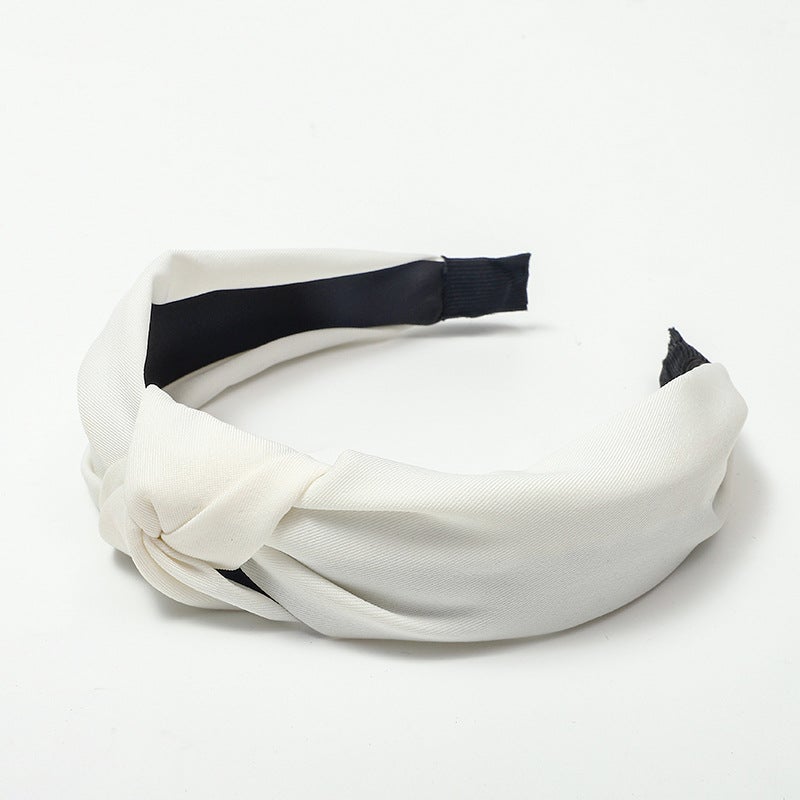 إسكدنيا Elegant Tie-Knot Hair Accessory Twill White