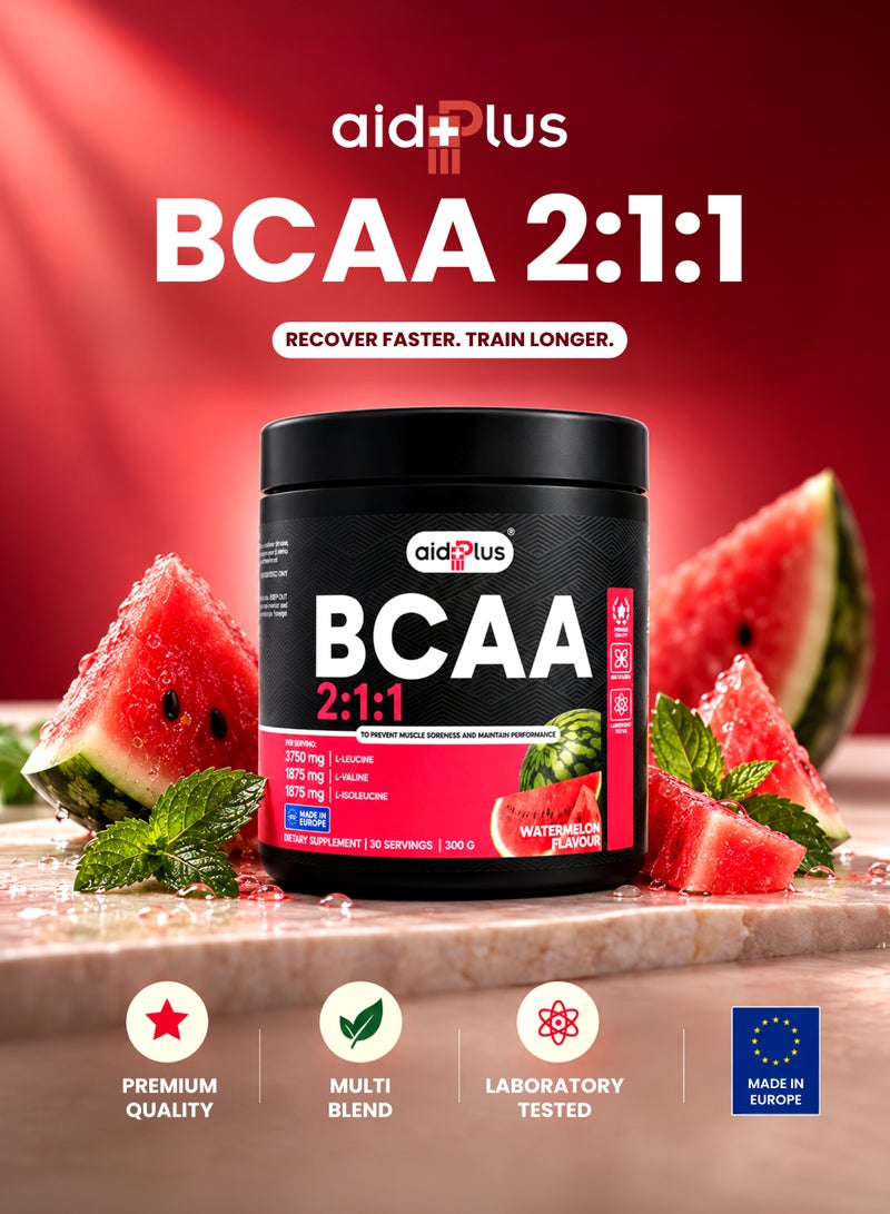 ايد بلس بطيخ BCAA 2:1:1، 300 غرام | 10 غرامات من BCAAs لكل حصة | تعافي العضلات وترطيبها | إلكتروليتات وأحماض أمينية | مكمل بروتين - Image 3